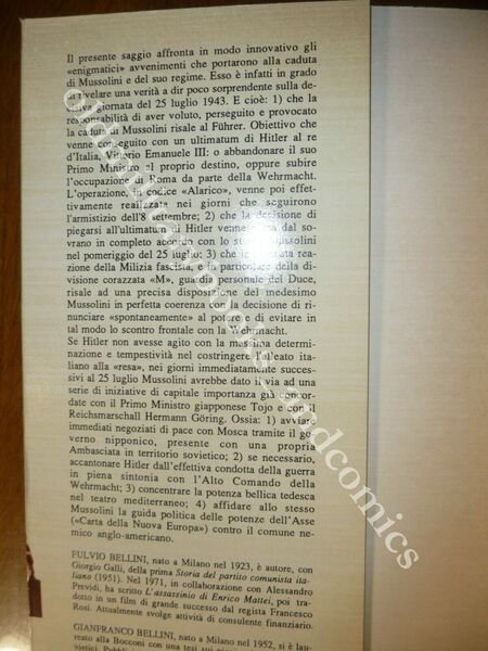 STORIA SEGRETA DEL 25 LUGLIO '43 BELLINI CADUTA DI MUSSOLINI …