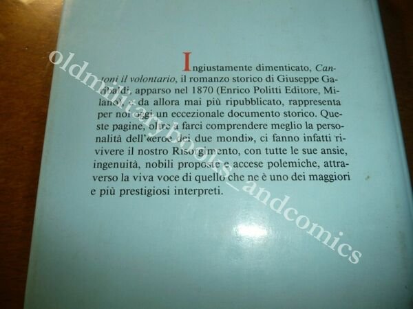 CANTONI IL VOLONTARIO ROMANZO STORICO GIUSEPPE GARIBALDI