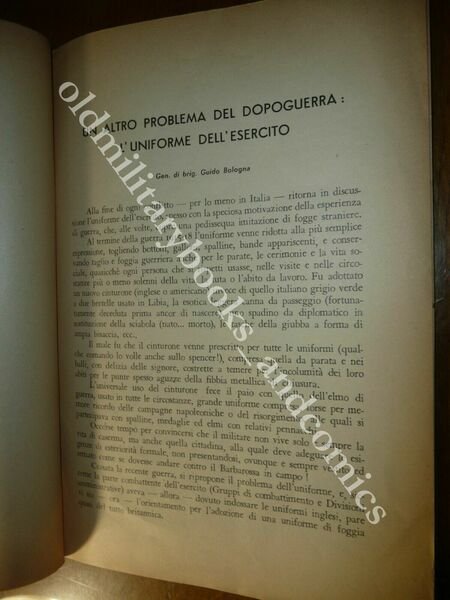 UN ALTRO PROBLEMA DEL DOPOGUERRA L'UNIFORME DELL'ESERCITO GUIDO BOLOGNA