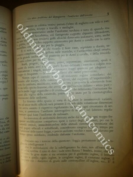 UN ALTRO PROBLEMA DEL DOPOGUERRA L'UNIFORME DELL'ESERCITO GUIDO BOLOGNA