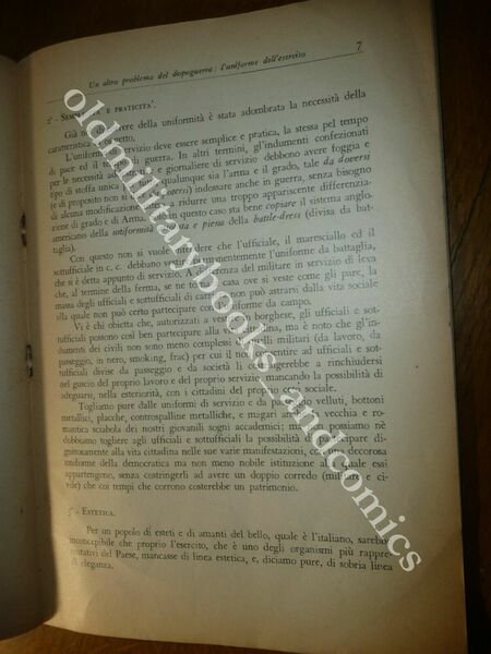UN ALTRO PROBLEMA DEL DOPOGUERRA L'UNIFORME DELL'ESERCITO GUIDO BOLOGNA