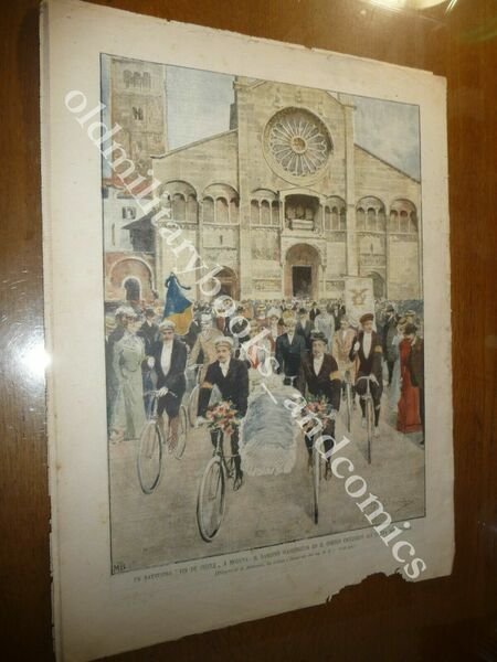 INAUGURAZIONE ESPOSIZIONE NAZIONALE D'IGIENE A NAPOLI MODENA CORTEO CICLISTICO