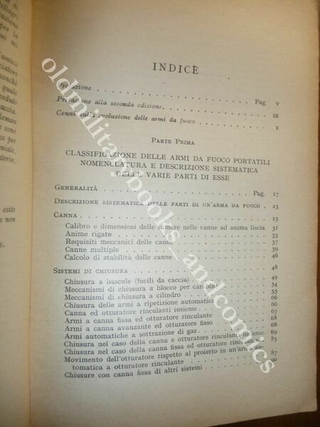 ARMI DA FUOCO CACCIA TIRO DIFESA G. DE FLORENTIIS HOEPLI …