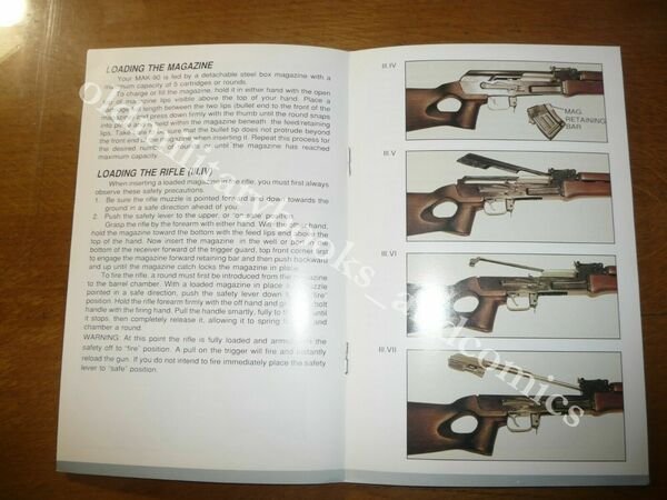 INSTRUCTION MANUAL MODEL MAK-90 SEMI-AUTOMATIC RIFLE MANUALE USO MANUTENZIONE