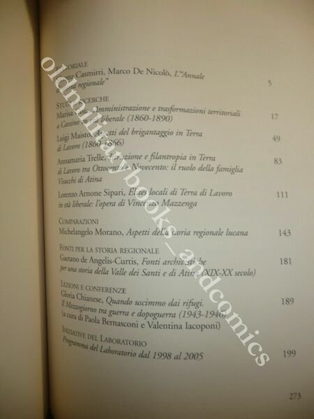 ANNALE DI STORIA REGIONALE ANNO I 2006 TERRA DI LAVORO …