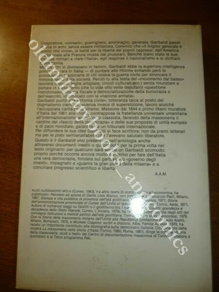 GARIBALDI VIVO ANTOLOGIA CRITICA DEGLI SCRITTI CON DOCUMENTI INEDITI ALDO …