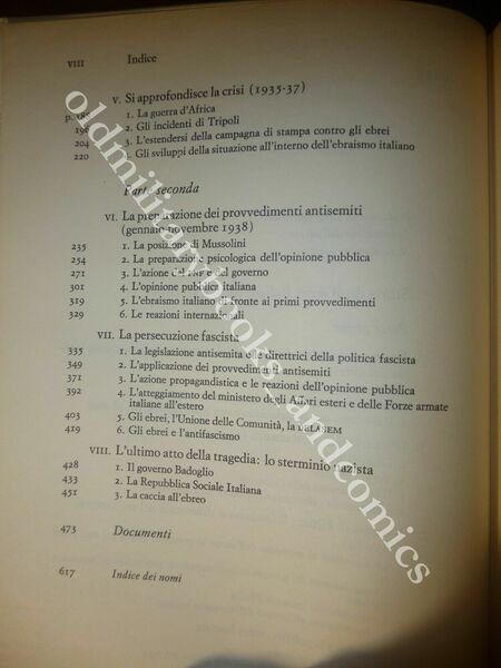 STORIA DEGLI EBREI ITALIANI SOTTO IL FASCISMO RENZO DE FELICE …