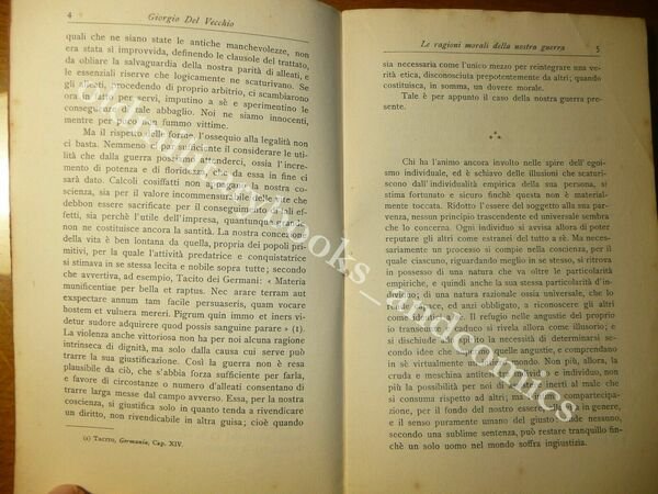 LE RAGIONI MORALI DELLA NOSTRA GUERRA GIORGIO DEL VECCHIO