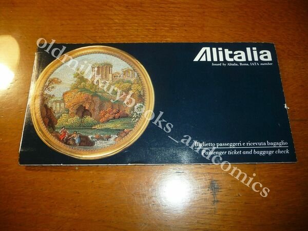 ALITALIA 1990 VECCHIO BIGLIETTO VINTAGE AIRLINE TICKET FLUGTICKET 9