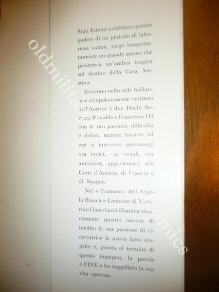 IL TRAMONTO DELL'AQUILA BIANCA LEONTINE DI VISTARINO GIACOBAZZI PARMA