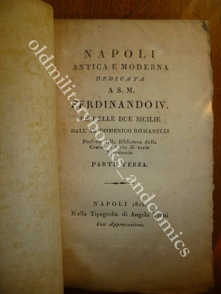 NAPOLI ANTICA E MODERNA PARTE TERZA ROMANELLI DOMENICO