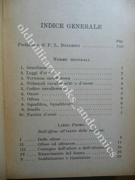 CODICE CAVALLERESCO ITALIANO JACOPO GELLI HOEPLI 17^ Ed.