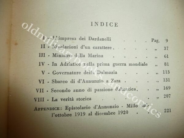 L'AMMIRAGLIO MILLO DALL'IMPRESA DEI DARDANELLI ALLA PASSIONE DALMATICA