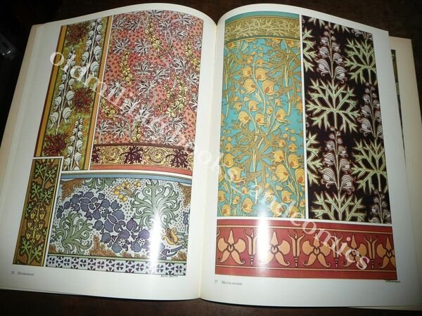 ART NOUVEAU FLORAL ORNAMENT IN COLOR M.P VERNEUIL
