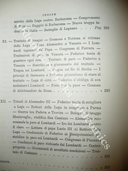 STORIA DIPLOMATICA DELLA LEGA LOMBARDA CESARE VIGNATI