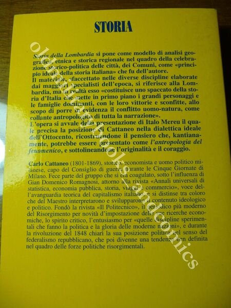 STORIA DELLA LOMBARDIA CARLO CATTANEO