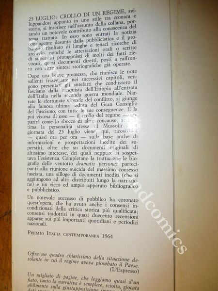 25 LUGLIO CROLLO DI UN REGIME BIANCHI GIANFRANCO