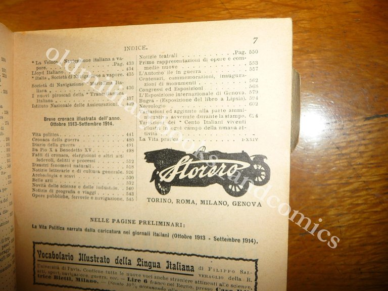 ALMANACCO ITALIANO 1915 BEMPORAD PICCOLA ENCICLOPEDIA POPOLARE WWI