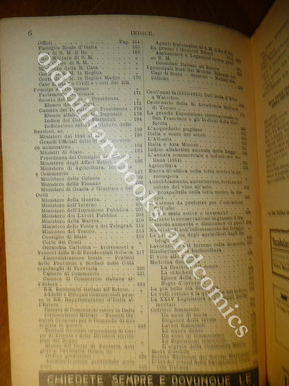 ALMANACCO ITALIANO 1915 BEMPORAD PICCOLA ENCICLOPEDIA POPOLARE WWI