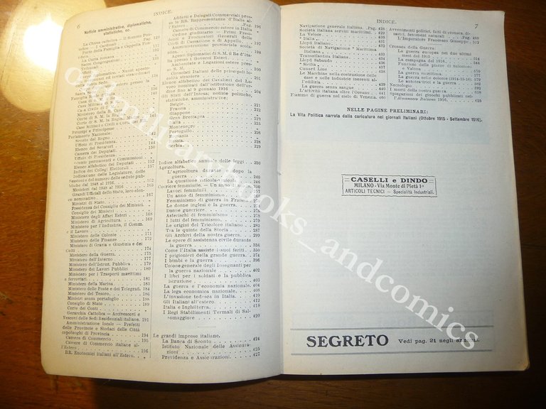 ALMANACCO ITALIANO 1917 BEMPORAD PICCOLA ENCICLOPEDIA POPOLARE WWI