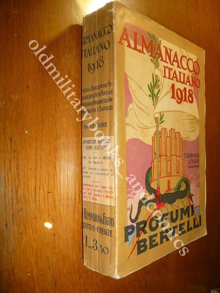 ALMANACCO ITALIANO 1918 BEMPORAD PICCOLA ENCICLOPEDIA POPOLARE WWI