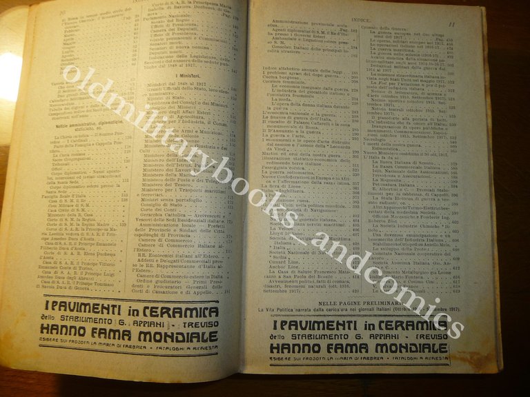 ALMANACCO ITALIANO 1918 BEMPORAD PICCOLA ENCICLOPEDIA POPOLARE WWI