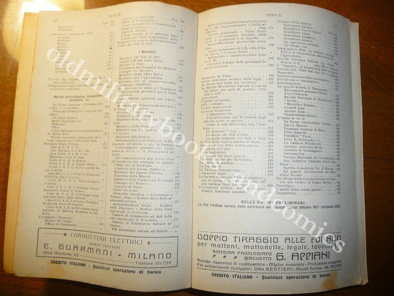 ALMANACCO ITALIANO 1919 BEMPORAD PICCOLA ENCICLOPEDIA POPOLARE