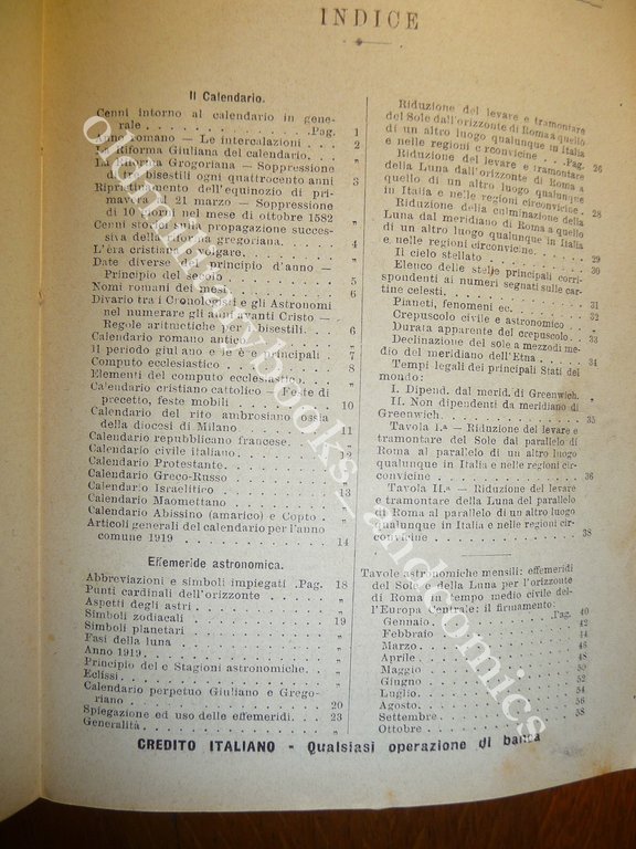 ALMANACCO ITALIANO 1919 BEMPORAD PICCOLA ENCICLOPEDIA POPOLARE