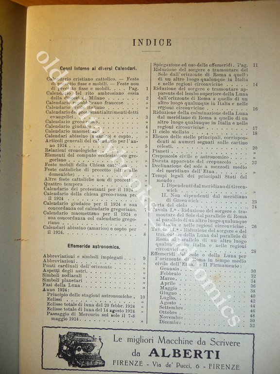 ALMANACCO ITALIANO 1924 BEMPORAD PICCOLA ENCICLOPEDIA POPOLARE