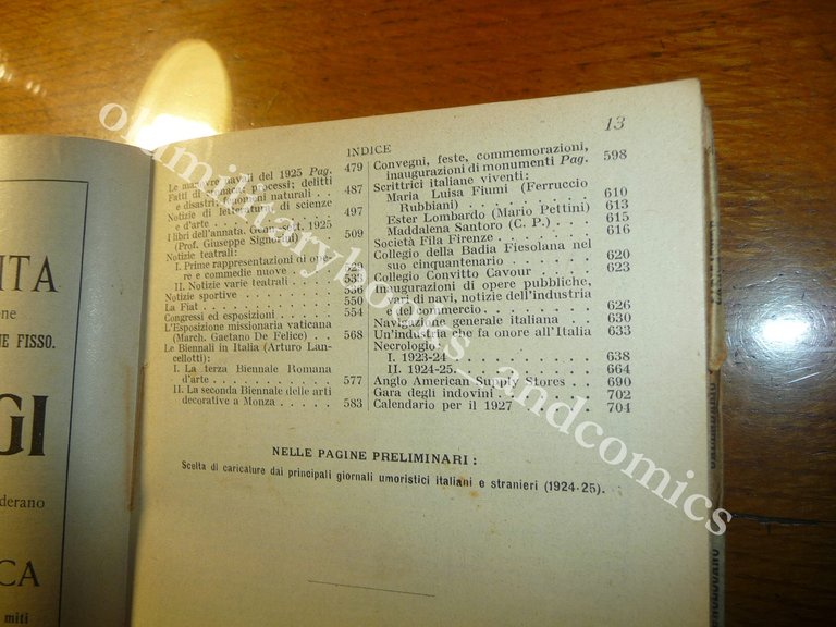 ALMANACCO ITALIANO 1926 BEMPORAD PICCOLA ENCICLOPEDIA POPOLARE