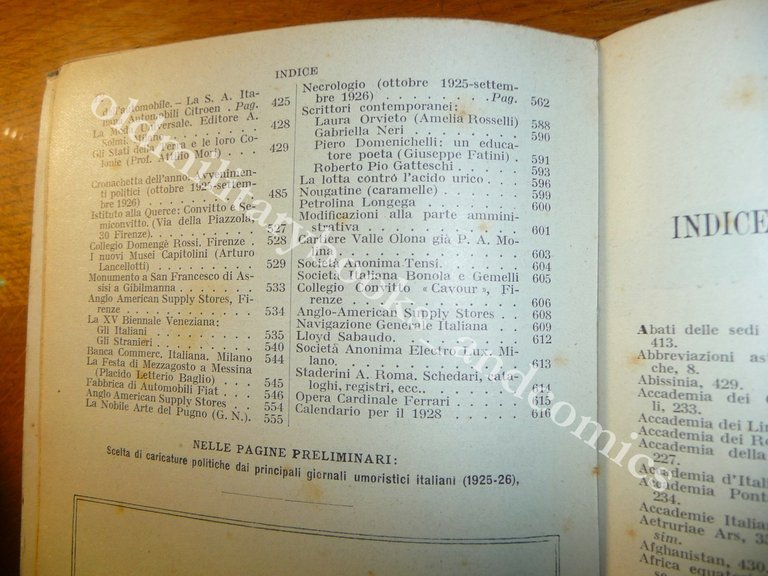 ALMANACCO ITALIANO 1927 BEMPORAD PICCOLA ENCICLOPEDIA POPOLARE