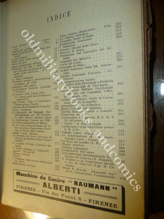 ALMANACCO ITALIANO 1928 BEMPORAD PICCOLA ENCICLOPEDIA POPOLARE