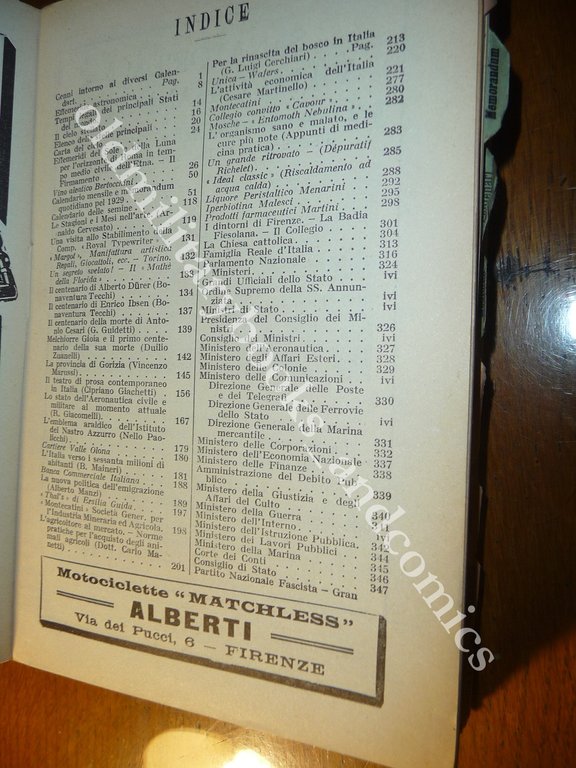 ALMANACCO ITALIANO 1929 BEMPORAD PICCOLA ENCICLOPEDIA POPOLARE