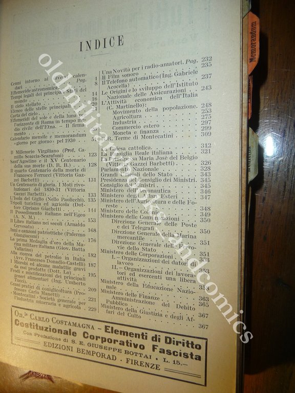 ALMANACCO ITALIANO 1930 BEMPORAD PICCOLA ENCICLOPEDIA POPOLARE