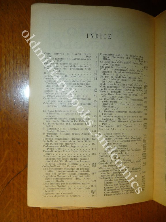 ALMANACCO ITALIANO 1931 BEMPORAD PICCOLA ENCICLOPEDIA POPOLARE