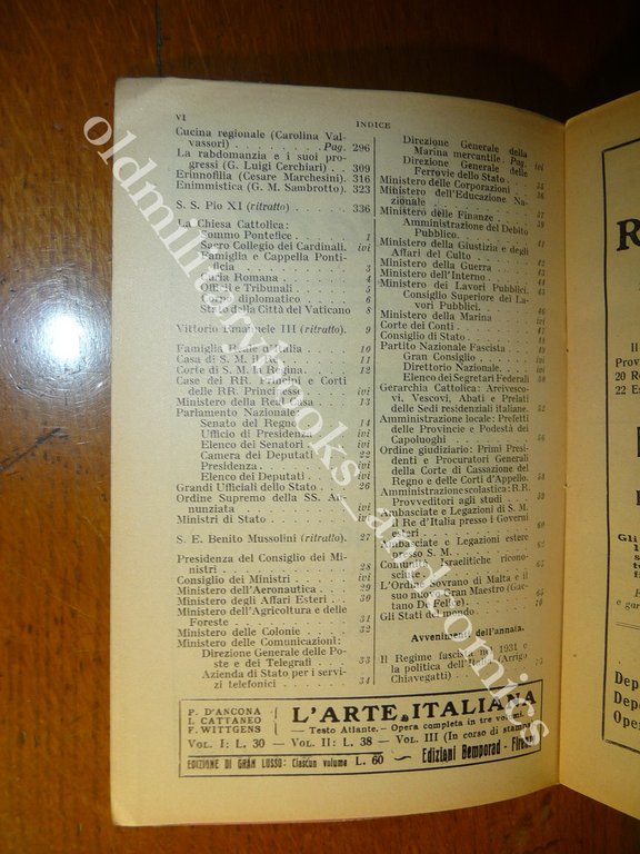 ALMANACCO ITALIANO 1932 BEMPORAD PICCOLA ENCICLOPEDIA POPOLARE