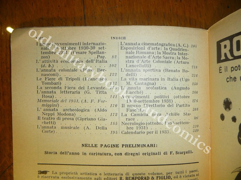 ALMANACCO ITALIANO 1932 BEMPORAD PICCOLA ENCICLOPEDIA POPOLARE