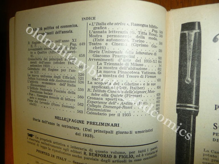 ALMANACCO ITALIANO 1934 BEMPORAD PICCOLA ENCICLOPEDIA POPOLARE