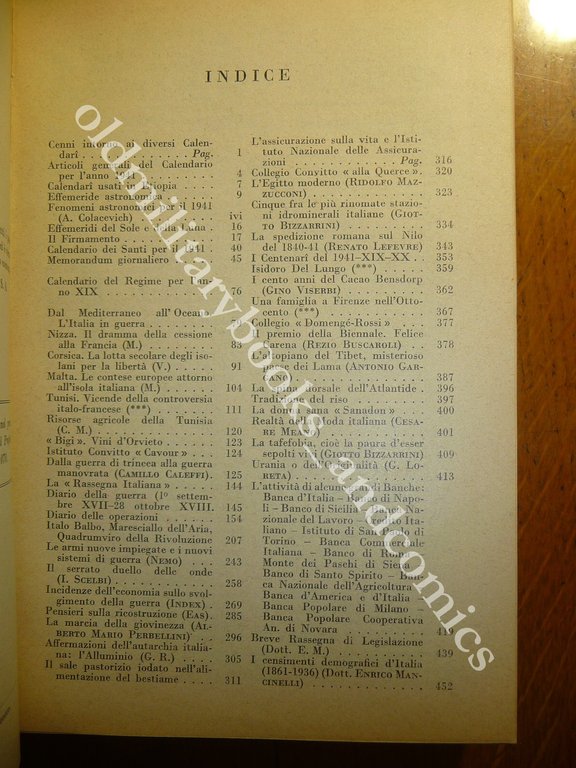 ALMANACCO ITALIANO 1941 MARZOCCO PICCOLA ENCICLOPEDIA POPOLARE WWII