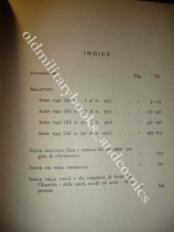 BOLLETTINI DI GUERRA DEL COMANDO SUPREMO 1940-1943 RISTAMPA 1973 PERFETTO