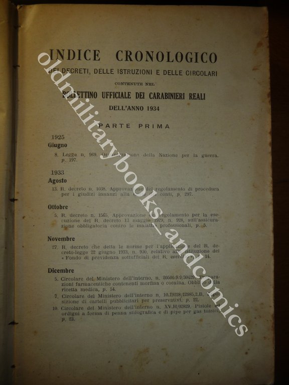 BOLLETTINO CC.RR. 1934 ANNATA COMPLETA DISPOSIZIONI DECRETI CIRCOLARI | Immagine Gallery 5