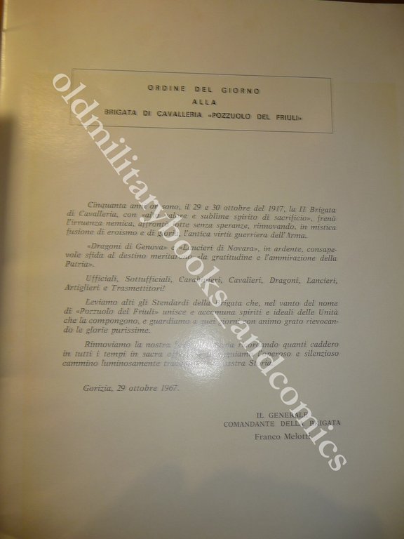 BRIGATA DI CAVALLERIA POZZOLO DEL FRIULI NEL 50° (1967)