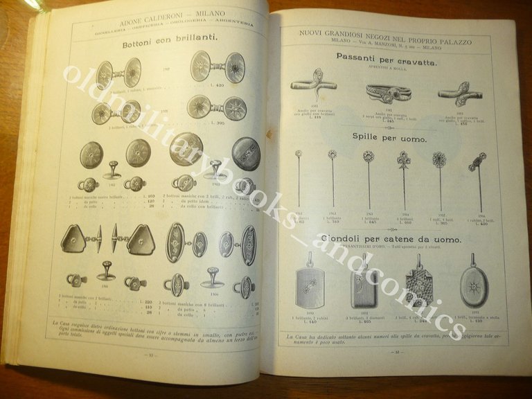 CATALOGO CALDERONI MILANO GIOIELLERIA OREFICERIA OROLOGERIA ARGENTERIA 1902