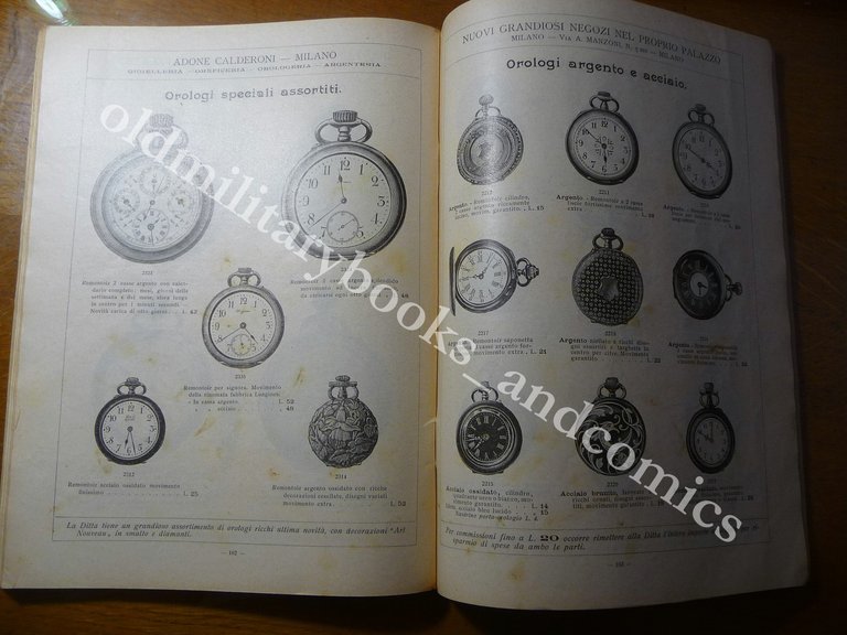 CATALOGO CALDERONI MILANO GIOIELLERIA OREFICERIA OROLOGERIA ARGENTERIA 1902