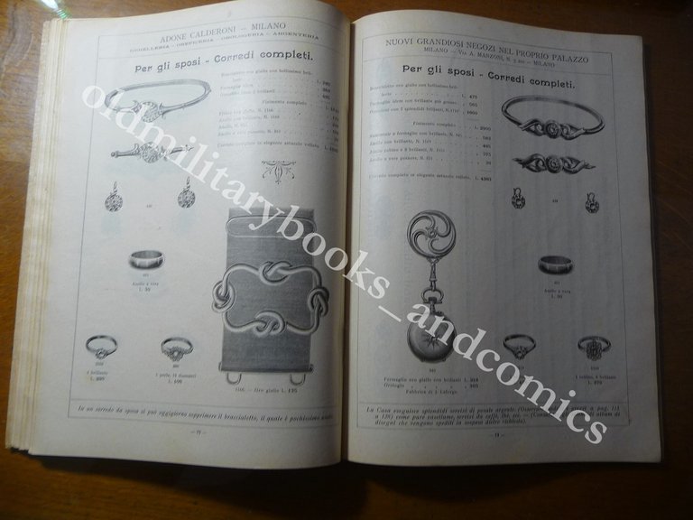 CATALOGO CALDERONI MILANO GIOIELLERIA OREFICERIA OROLOGERIA ARGENTERIA 1902