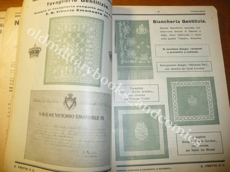 CATALOGO FRETTE TESSUTI VESTITI FAZZOLETTI BIANCHERIA VESTAGLIE 1934