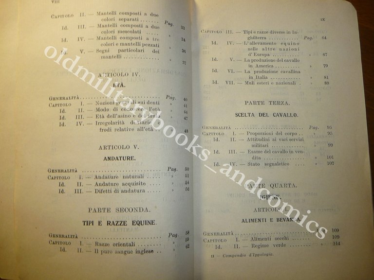 COMPENDIO D'IPPOLOGIA 1932 MINISTERO DELLA GUERRA OTTIMO
