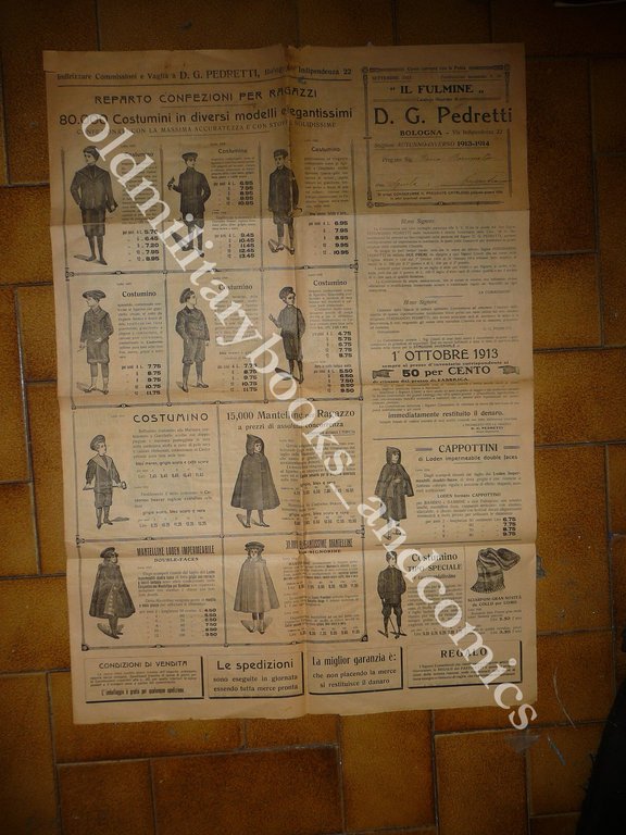 GIORNALE CATALOGO DELLA DITTA PEDRETTI 1913-1914