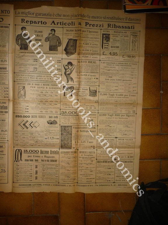 GIORNALE CATALOGO DELLA DITTA PEDRETTI 1913-1914