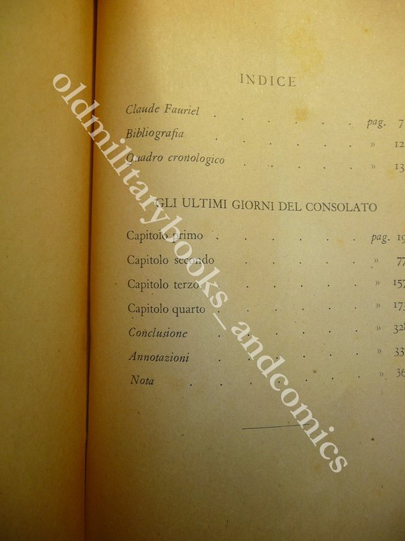 GLI ULTIMI GIORNI DEL CONSOLATO CLAUDE FAURIEL